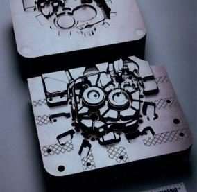 Large coated mold with complex geometry