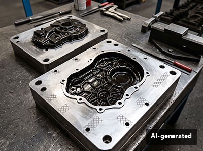 Große beschichtete Werkzeugform mit komplexer Geometrie