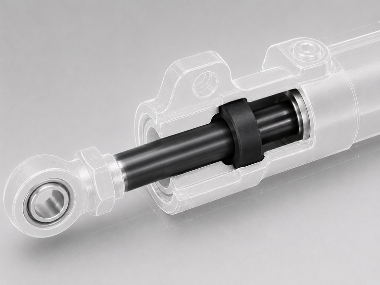 Steering damper with low-friction surface for reduced wear in the guide area