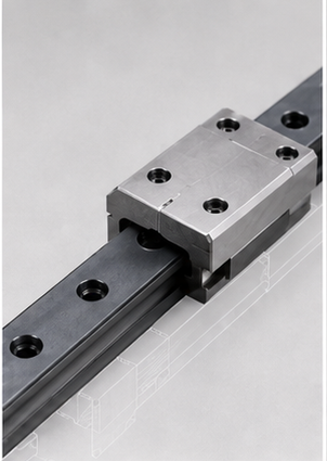Coated linear guide with low-friction surface for reduced wear