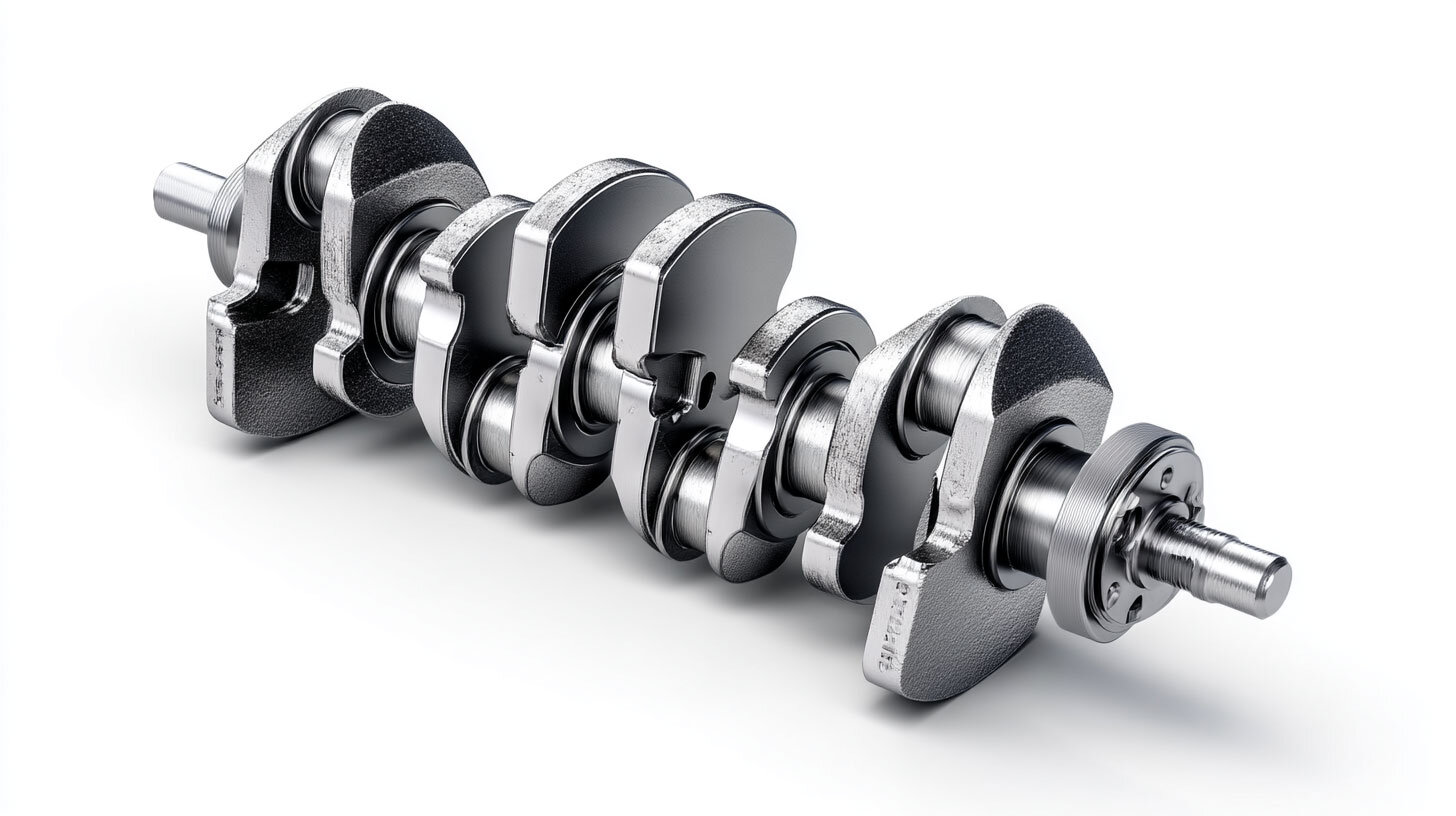 Crankshaft after RUBIG nitriding process for maximum wear resistance.