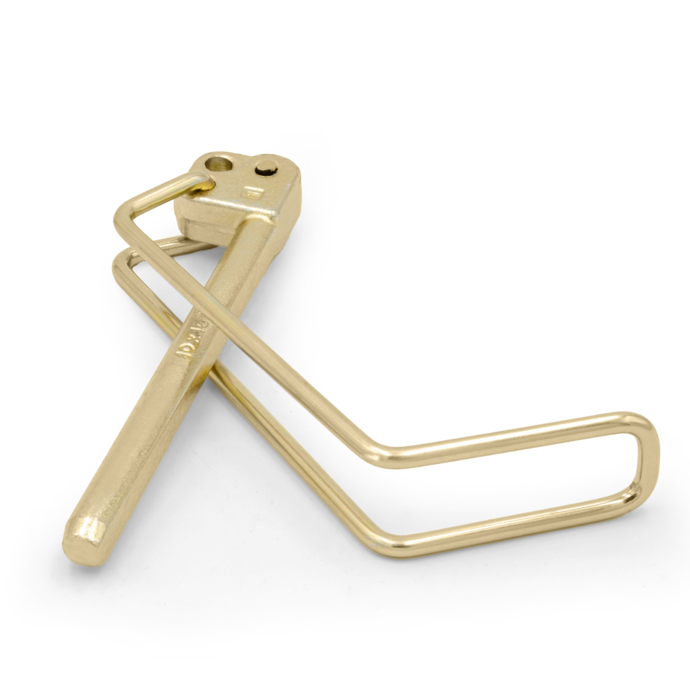 RUBIG Formclip linchpin – folding pin with rectangular spring wire clip and chain hole, drop-forged steel